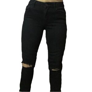 garage black high waisted leggings knee ripped size 5